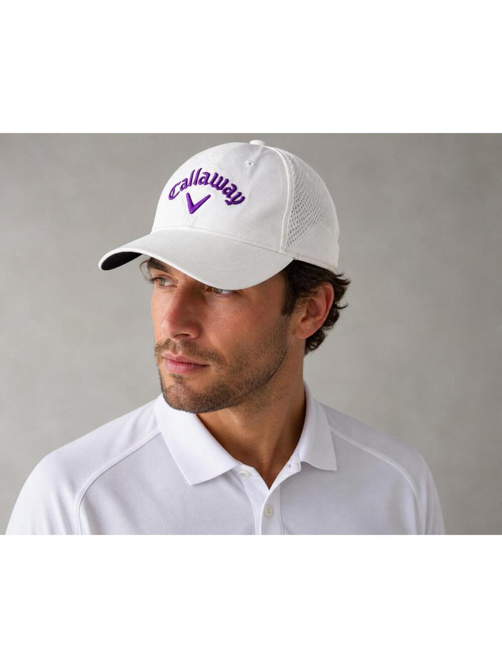 Callaway White Baseball Cap with‎ Purple Embroidery